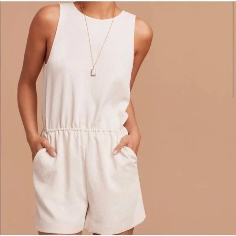 Wilfred Aritzia Rive Cinched Waist Short Romper